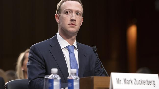 Facebook co-founder and CEO Mark Zuckerberg testifies in a Senate hearing to examine social media privacy and the use and abuse of data, in Washington in April.