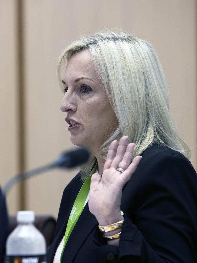 Australia Post chief executive Christine Holgate during Senate estimates in Canberra. Picture: NCA NewsWire / Gary Ramage