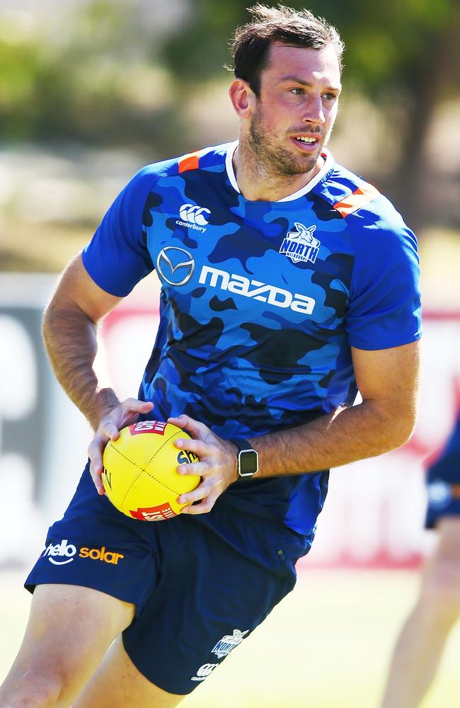 Todd Goldstein at Kangaroos training. Picture: Michael Dodge/Getty Images