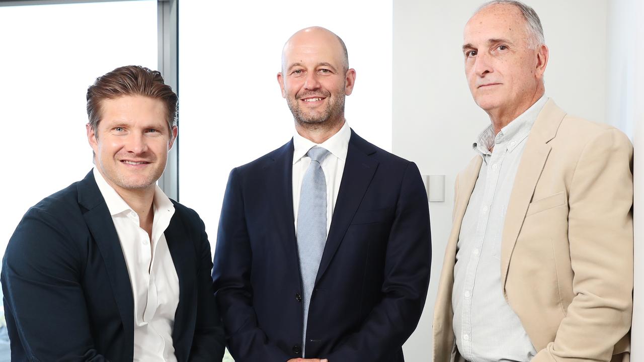 The ACA’s powerbrokers Shane Watson, Todd Greenberg and Greg Dyer. Picture: Richard Dobson