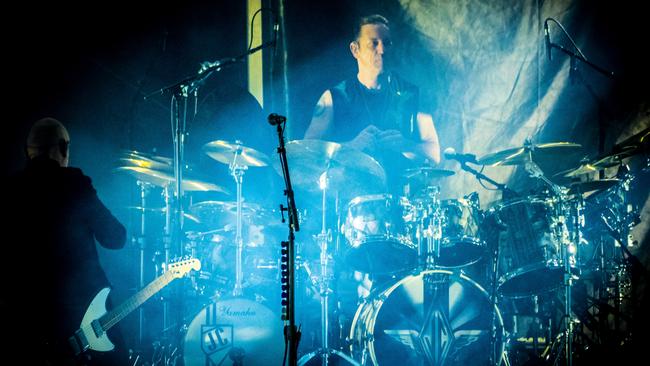 The Smashing Pumpkins drummer Jimmy Chamberlin performing on Saturday. Picture: Andrew Treadwell