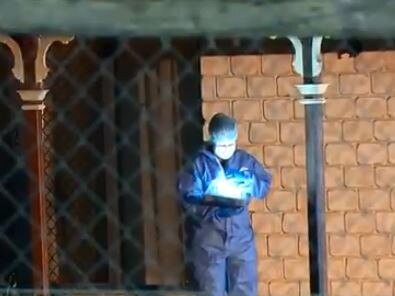 Police at Stapylton where the body was discovered. Picture: 7 News Queensland