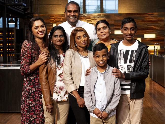 Masterchef Australia winner Sashi Cheliah with his proud family.