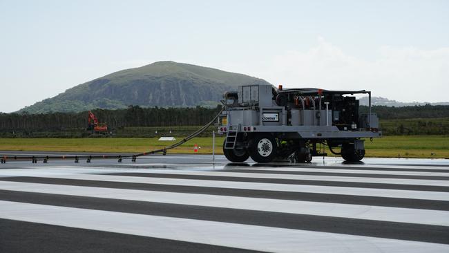 IN THE GROOVE: The new runway at Sunshine Coast Airport.