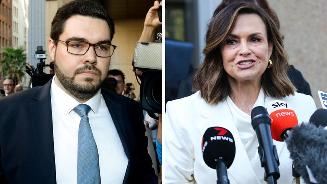 Bruce Lehrmann and Lisa Wilkinson outside the Federal Court in Sydney on Monday after judge Michael Lee ruled against the Liberal staffer’s defamation case. Picture: John Appleyard/Gaye Gerard/NCA NewsWire