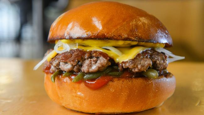 The Burger Theory kangaroo burger. Hop on in, or skip? Picture: Brenton Edwards/AAP