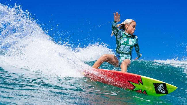 Surfer Leihani Zoric, 10, will be competing at the Skullcandy Oz Grom Open 2023. Picture: Provided by Kirsty Zoric