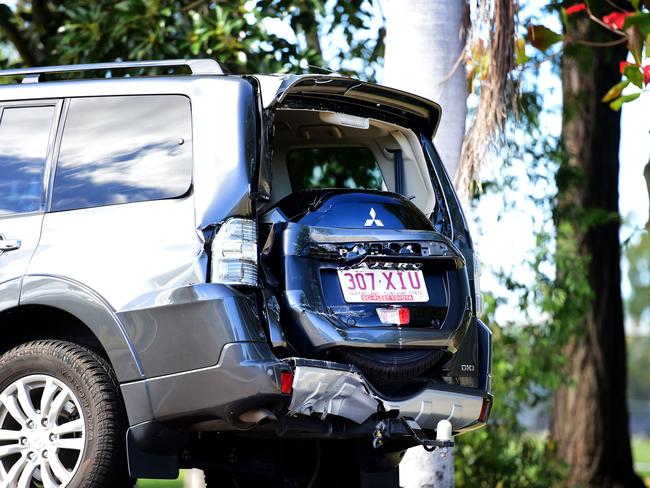 A Sunbus and a vehicle collided on Gouldian Av and Vickers Rd. Picture: Alix Sweeney