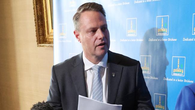 Lord Mayor Adrian Schrinner during a budget update at City Hall. Picture: Liam Kidston