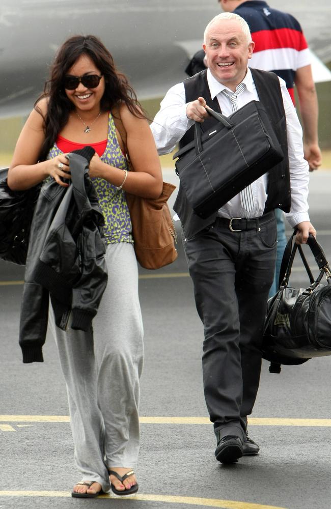 Singer Jessica Mauboy and now former manager David Champion at Port Macquarie Airport.