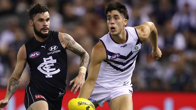 Fremantle midfielder Adam Cerra is considering a move home to Victoria. Picture: Michael Klein