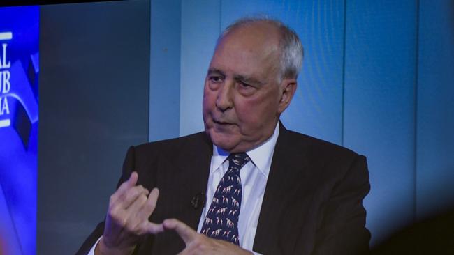 Former prime minister Paul Keating attacked the AUKUS pact during his National Press Club appearance. Picture: NCA NewsWire / Martin Ollman