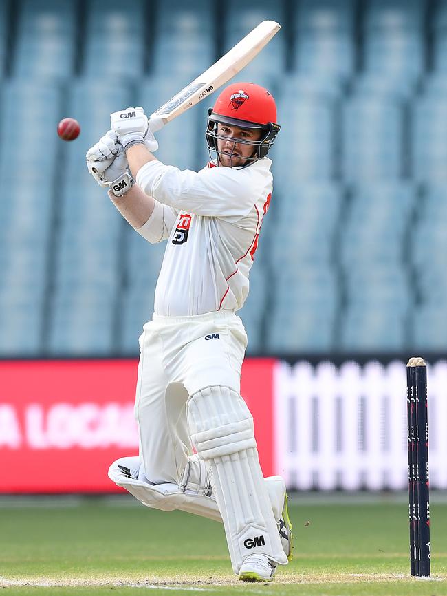 A young Head in full flight for SA at Adelaide Oval in 2018. Picture: AAP Image/Mark Brake