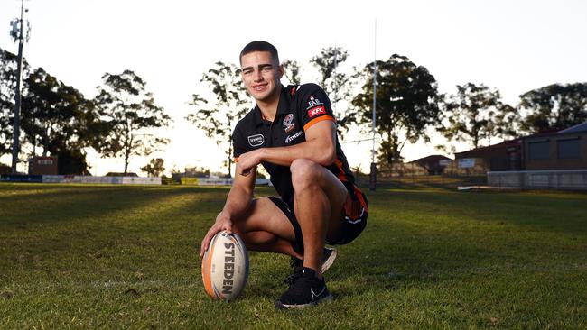 Pictured at Waminda Oval in Campbelltown where he played rugby league as a junior is Wests Tigers player Tallyn Da Silva who made his NRL debut against the Melbourne Storm. Picture: Richard Dobson