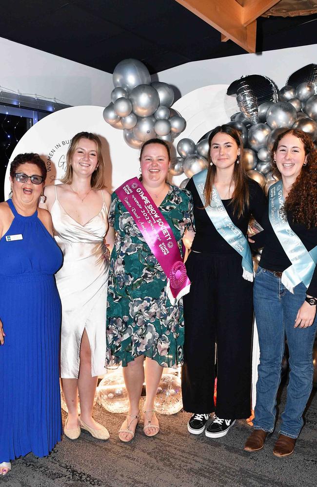 Francase Gregory, Summer Lipze, Chloe Andreasen, Sophie Davies and Porsha Warren at Gympie Women Business Awards. Picture: Patrick Woods.