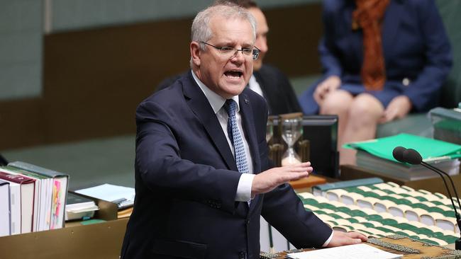 Scott Morrison in question time on Wednesday. Picture: Gary Ramage