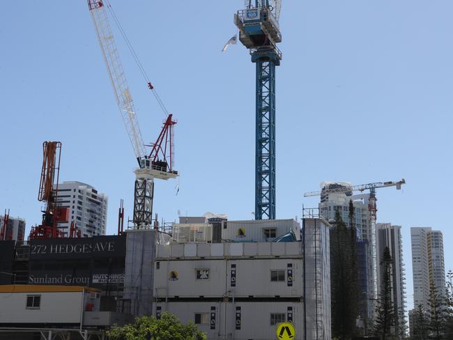 Crane activity at Palm Beach. Picture Glenn Hampson.