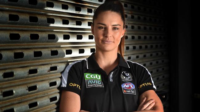 Sharni Layton has finetuned her body to withstand the rigours of AFLW. Picture: Tony Gough