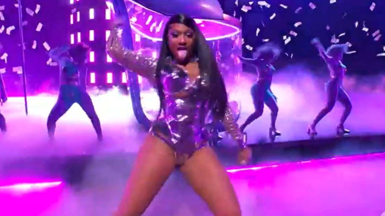 Cardi B Performs 'WAP' on a Giant Stiletto Heel at the 2021 Grammy