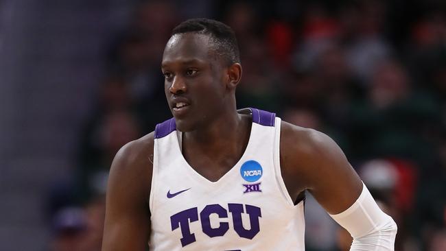 DETROIT, MI — MARCH 16: Kouat Noi #12 of the TCU Horned Frogs reacts against the Syracuse Orange in the first round of the 2018 NCAA Men's Basketball Tournament at Little Caesars Arena on March 16, 2018 in Detroit, Michigan. (Photo by Elsa/Getty Images)