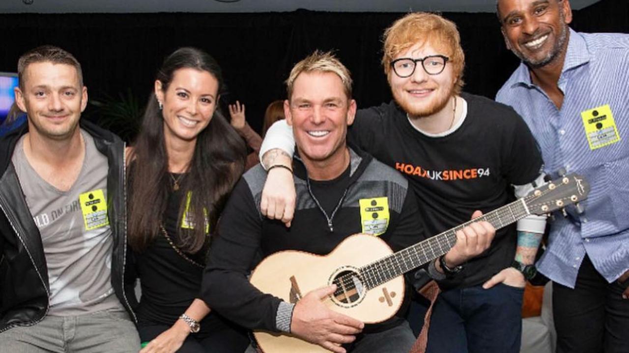 Shane Warne and Ed Sheeran had become good friends after meeting in Melbourne in 2014. Picture: Instagram