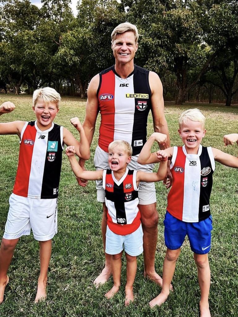 Nick Riewoldt with his sons.