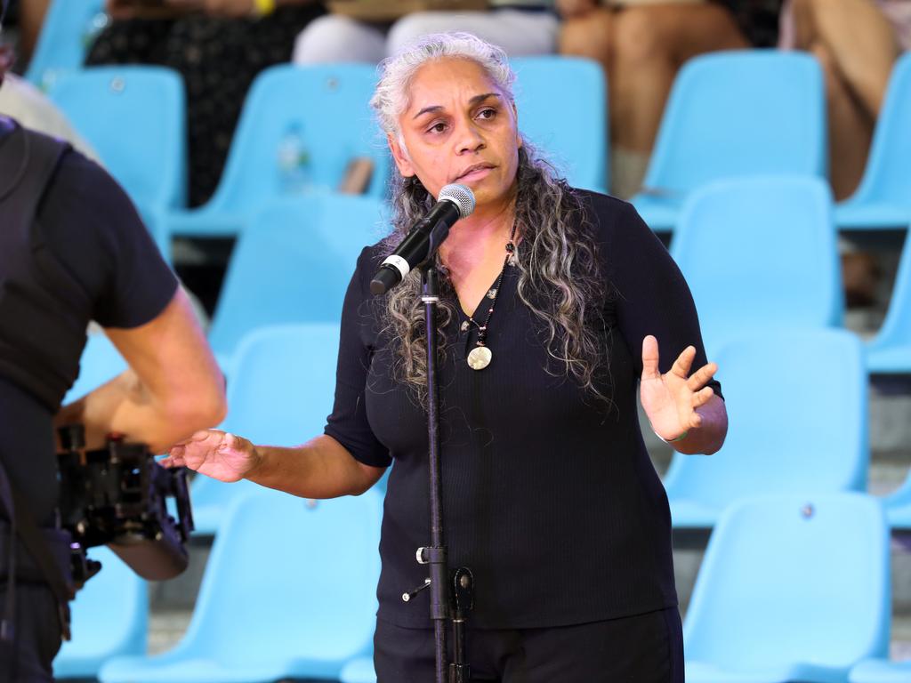 Super Netball game between Thunterbirds and Swifts at Cairns pop up stadium. Pauline Lampton. PICTURE: STEWART McLEAN