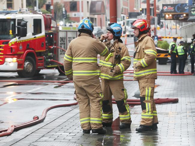 Overnight fire at the Brunswick Hotel in Liverpool Street Hobart. Picture: Nikki Davis-Jones