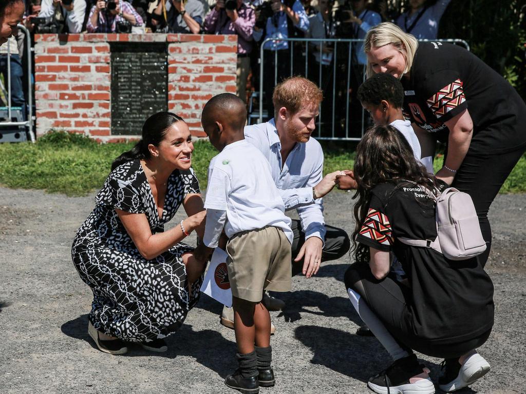 Meghan was starting to loosen up. Picture: Betram Malgas/AFP