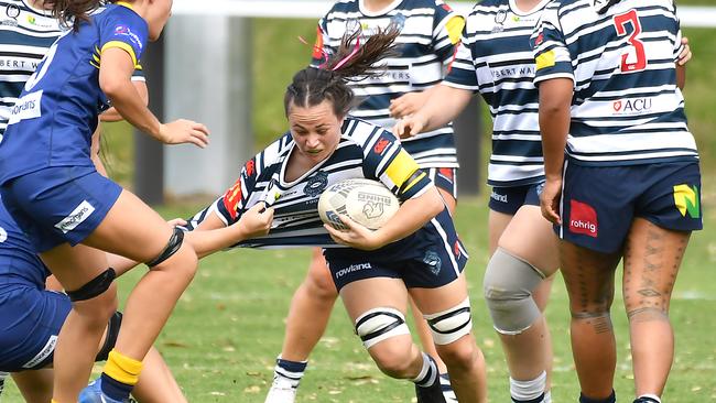 Brothers 7 Sophie D'Arcy Women's club rugby between Brothers and Bond. Saturday April 15, 2023. Picture, John Gass