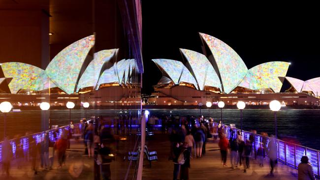 Crowds have converged on the CBD and Opera House for Vivid. Picture: Damian Shaw