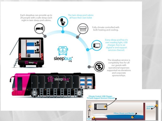 The sleep bus will be able to provide a bed for 20 people at capacity. Photos: Safe Sleep Mackay