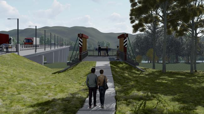 The projected viewing platform and park will repurpose some of the wood from the old Tabulam Bridge.