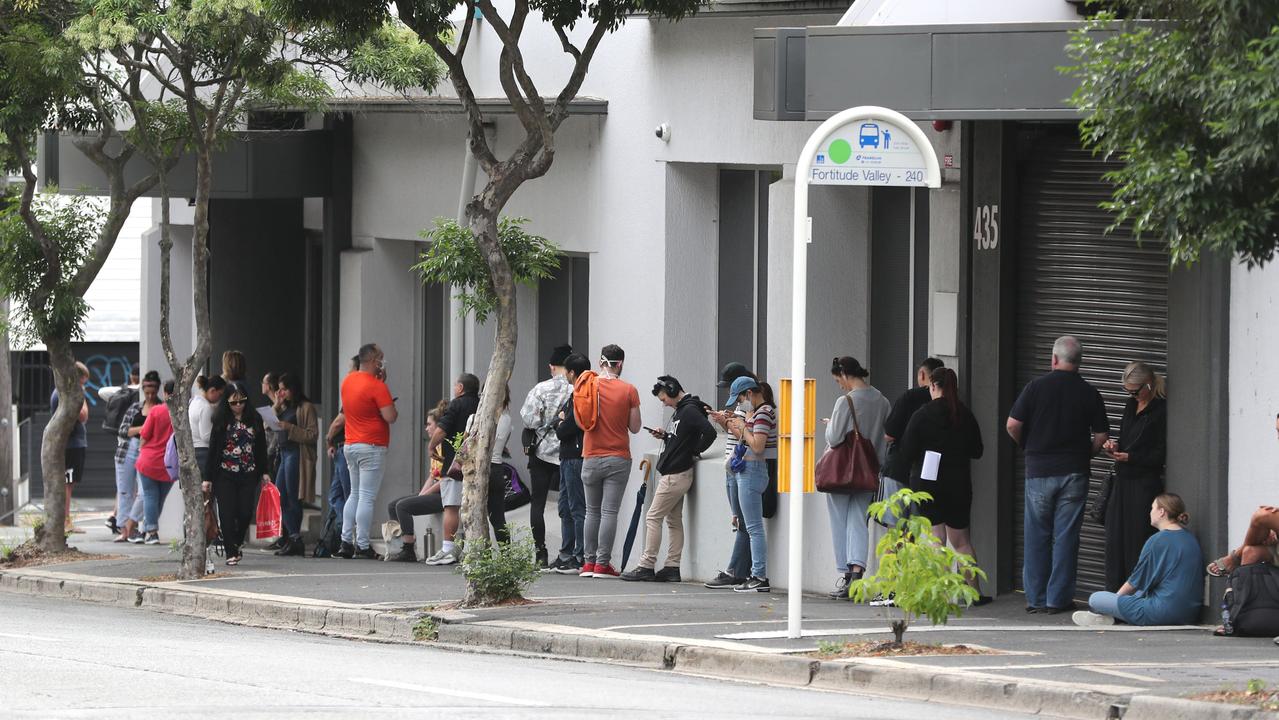 Aussies have been told to apply for Centrelink payments online instead of going into a centre. Picture: Peter Wallis/News Corp Australia