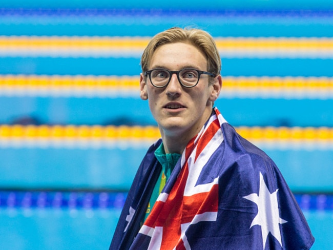 Australia’s Mack Horton after the medal presentation for winning gold in the Men's 400m Freestyle Final.