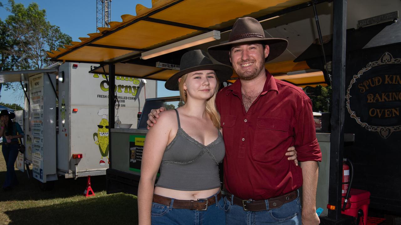 Teesha and Aiden at the 2024 Top End Rock N Rodeo Muster at the Darwin Showgrounds. Picture: Pema Tamang Pakhrin.