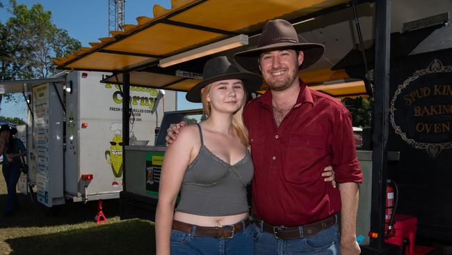 Teesha and Aiden at the 2024 Top End Rock N Rodeo Muster at the Darwin Showgrounds. Picture: Pema Tamang Pakhrin.