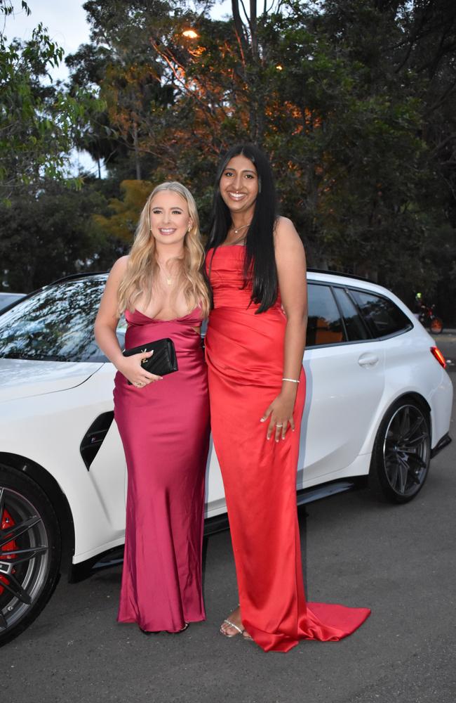 Taniya Binil and Monique Hanlon at the Meridan State College formal 2024.