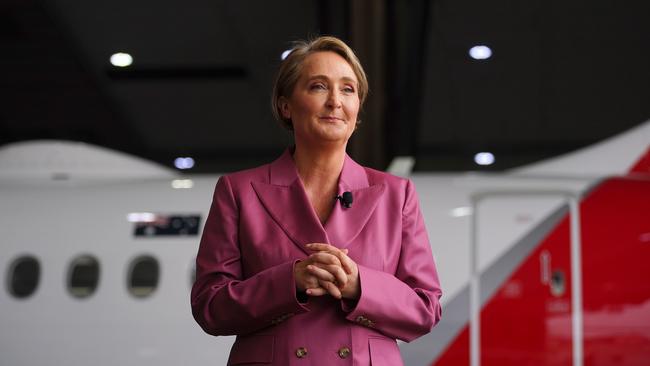 Qantas CEO Vanessa Hudson says Same Job Same Pay will degrade the company’s competitiveness against international carriers. Picture: NewsWire / Luis Enrique Ascui