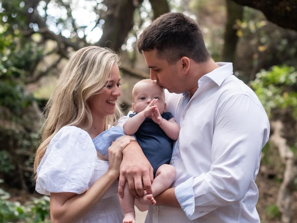 Thomas Smith, 34, wife Gita, 35, live in Maroubra, with their baby boy James, five months. Thomas and Gita sought help from Monash IVF Bondi Junction. Picture: Supplied