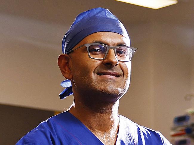 DAILY TELEGRAPH - 14.6.24Robotic surgery at Chris OÃBrien Lifehouse in Sydney where Professor Ruban Thanigasalam (pictured before surgery) operates from a distance. Soon this surgery will be able to be implemented interstate and overseas.  Picture: Sam Ruttyn