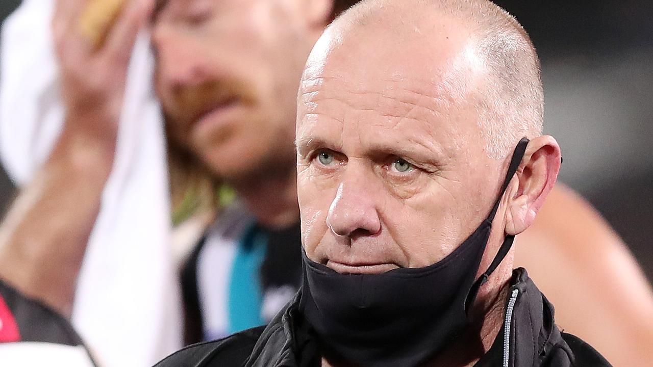 Ken Hinkley is under fire after the Power’s loss to the Bulldogs. Picture: Getty Images