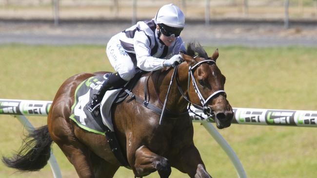 Raquel Clark wins at Morphettville on Tequila Time for Leon Macdonald and Andrew Gluyas. Picture: Atkins Photography 