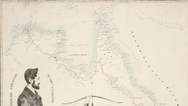 A map of Ludwig Leichhardt's overland expedition. Photo: State Library of NSW collections