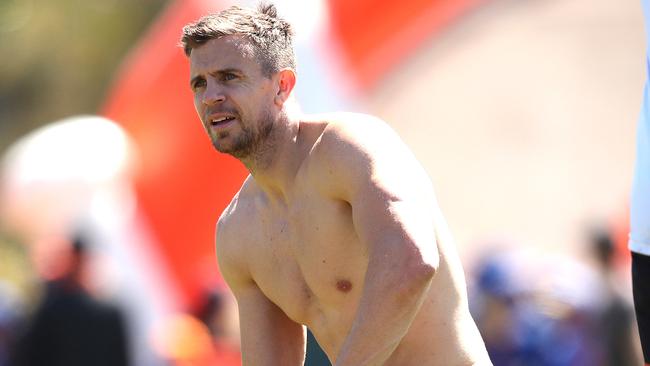 Giants Brett Deledio during the GWS Giants open training and fans session ahead of their AFL Grand Final with Richmond this week. Picture. Phil Hillyard