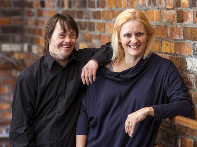 Second Echo Ensemble cast member Luke John Campbell and director Kelly Drummond-Cawthon. Picture: Rob Burnett. For TasWeekend story by Sue Bailey. EMBARGOED till August 21, 2021 ONE-USE ONLY. Check with Kirsty Eade before re-use.