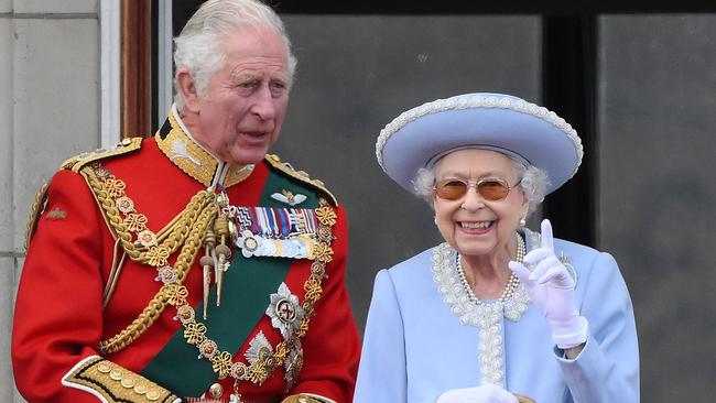 Queen Elizabeth II with then Prince Charles in 2022. Picture: AFP.