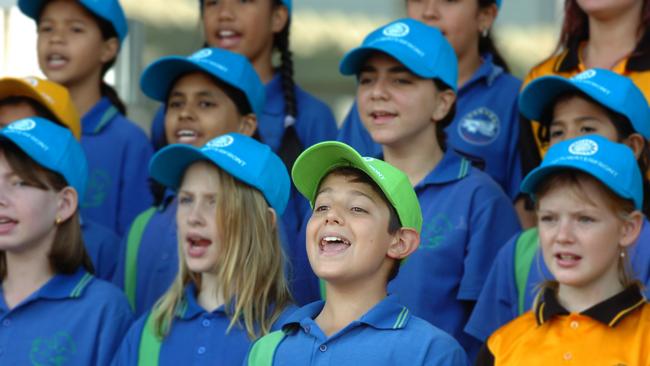 Opening of the Convention Centre, George Triantafillos was part of the choir made up from school kids from across darwin