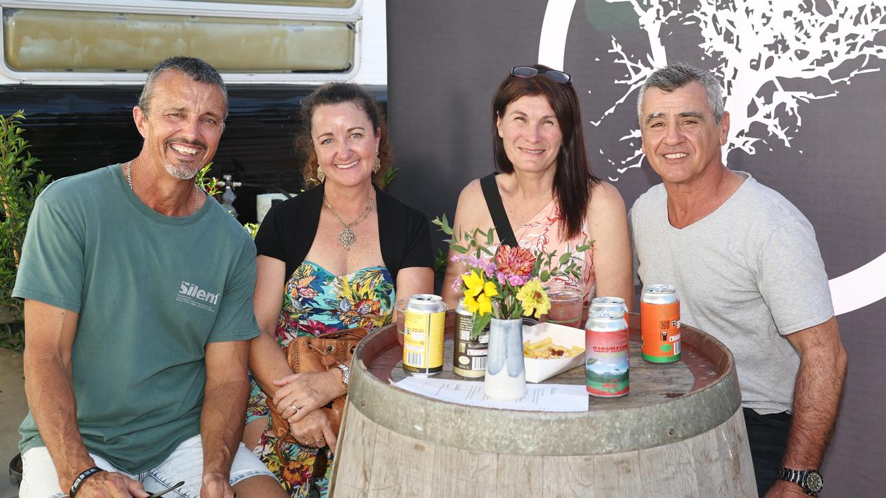 Ross Chatterton, Erin Chatterton, Lee-Anne DeNittis and Paul DeNittis at the grand opening of Distil on the Hill's new Smithfield distillery. Picture: Brendan Radke