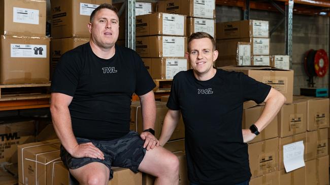 The WOD Life founders Ben Dineen and Andy Lee inside their Adelaide warehouse.